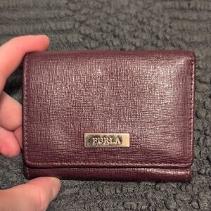 Furla Deep Burgundy Leather Wallet Unisex - Made In Italy!‎